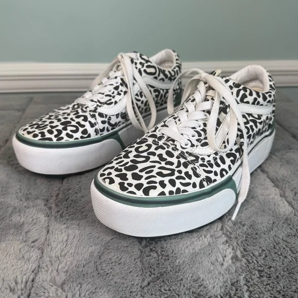 VANS Old Skool Stacked UV Ink Leopard Print Mens 7.5 Womens 9 Platform Chunky - Picture 5 of 9
